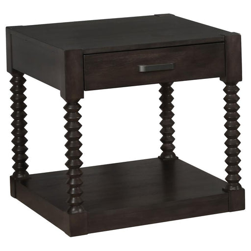Meredith - 1-Drawer End Table - Coffee Bean Unique Piece Furniture