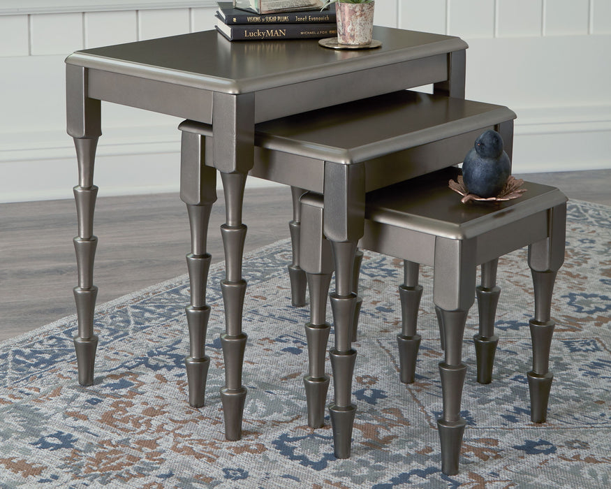 Larkendale - Metallic Gray - Accent Table Set (Set of 3) Unique Piece Furniture