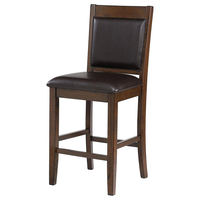 Dewey - Upholstered Counter Height Chairs With Footrest (Set of 2) - Brown And Walnut Unique Piece Furniture