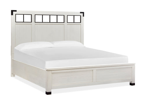 Harper Springs - Queen Panel Bed Metal / Wood Headboard - Silo White Unique Piece Furniture
