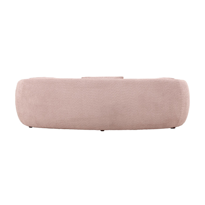 93.6'' Mid-Century Modern Curved Living Room Sofa, 4-Seat Boucle Fabric Couch For Bedroom, Office, Apartment, Pink
