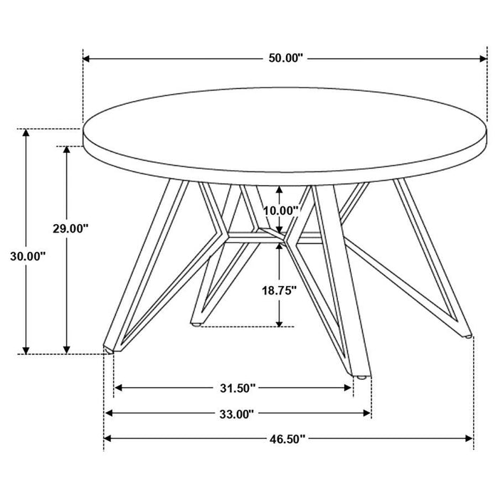 Neil - 5 Piece Round Dining Set - Concrete And Gray Unique Piece Furniture