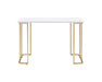 Estie - Writing Desk - White & Gold Finish Unique Piece Furniture