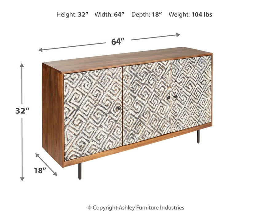 Kerrings - Brown / Black/white - Accent Cabinet Unique Piece Furniture