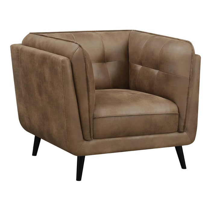Thatcher - Upholstered Button Tufted Chair - Brown Unique Piece Furniture