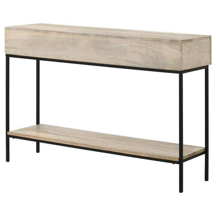 Rubeus - 2-Drawer Console Table With Open Shelf - White Washed Unique Piece Furniture