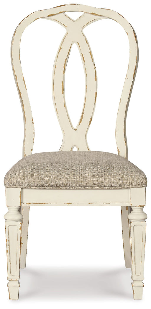 Realyn - Chipped White - Dining Uph Side Chair (Set of 2) - Ribbonback Unique Piece Furniture