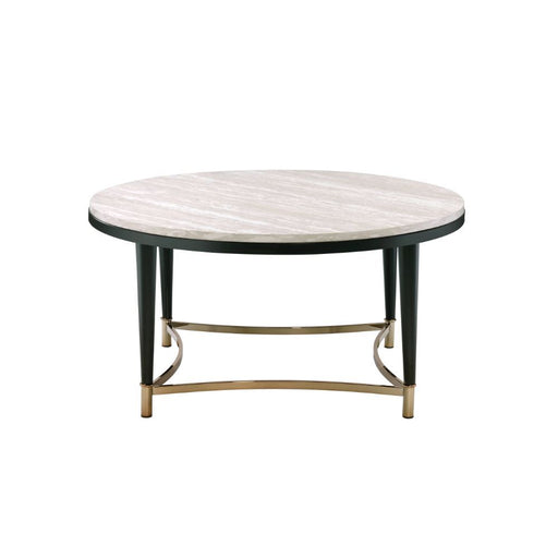 Ayser - Coffee Table - White Washed & Black Unique Piece Furniture