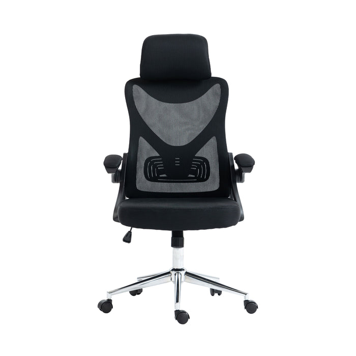 Techni Mobili Essential Ergonomic Office Chair With Headrest & Lumbar Support, Black