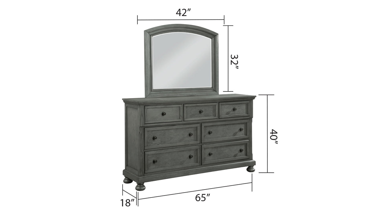 Jackson Modern Style 7 - Drawer Dresser Made With Wood & Rustic Gray Finish