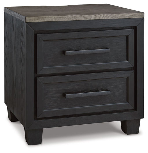 Foyland - Black / Brown - Two Drawer Night Stand Unique Piece Furniture