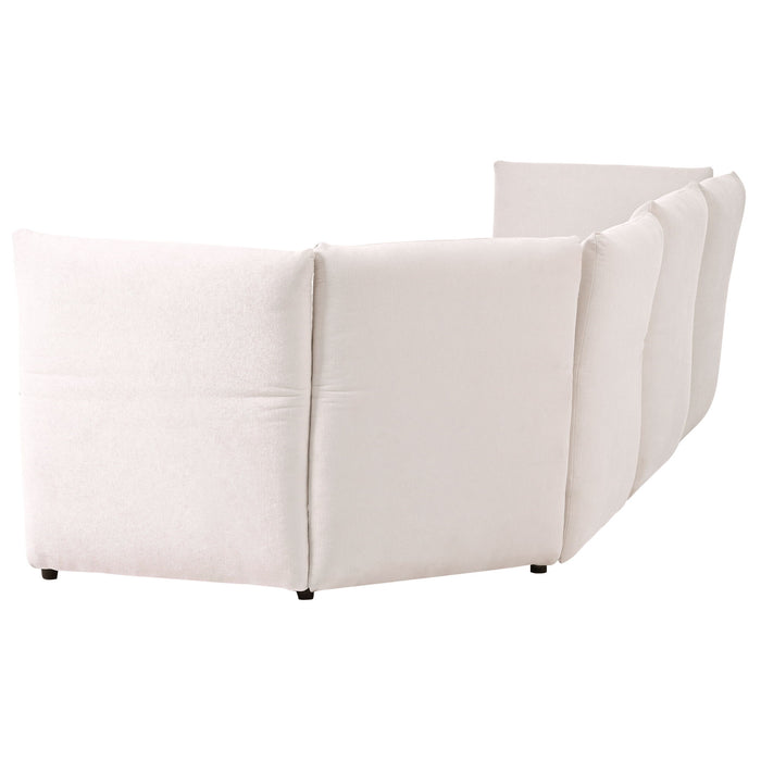 Ustyle Stylish Sofa Set With Polyester Upholstery With Adjustable Back With Free Combination
