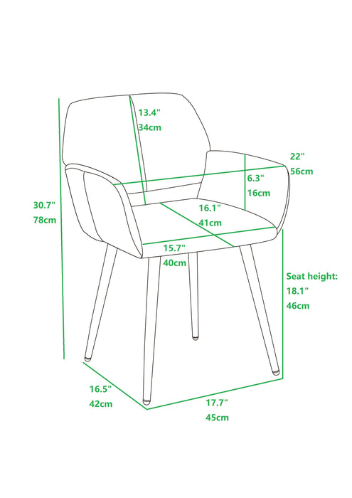 Velet Upholstered Side Dining Chair With Metal Leg (Yellow Velet / Beech Wooden Printing Leg)