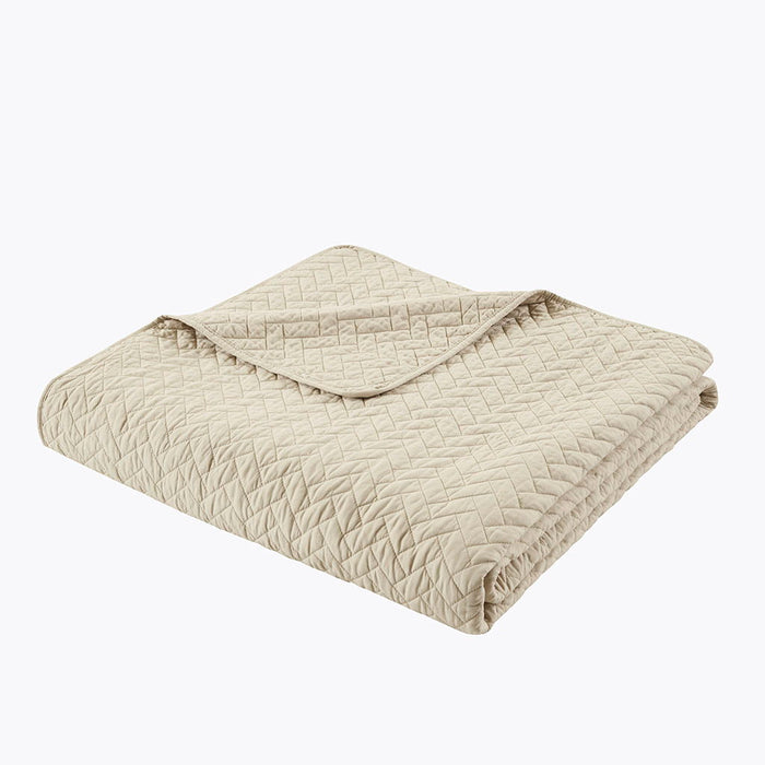 3 Piece Luxurious Oversized Quilt Set, Linen