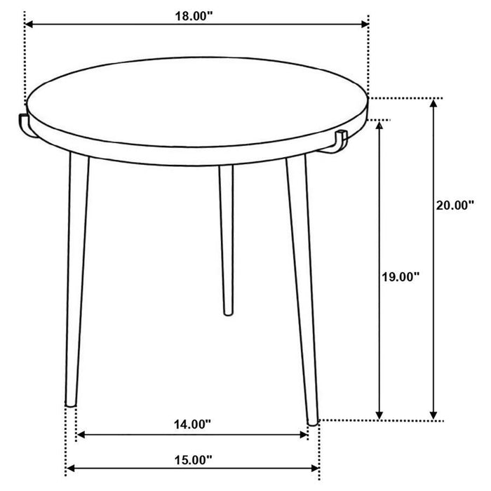 Pilar - Round Solid Wood Top End Table - Natural And Black