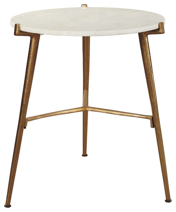 Chadton - White / Gold Finish - Accent Table Unique Piece Furniture