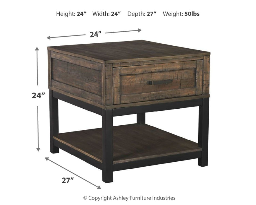 Johurst - Grayish Brown - Rectangular End Table Unique Piece Furniture