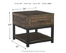 Johurst - Grayish Brown - Rectangular End Table Unique Piece Furniture