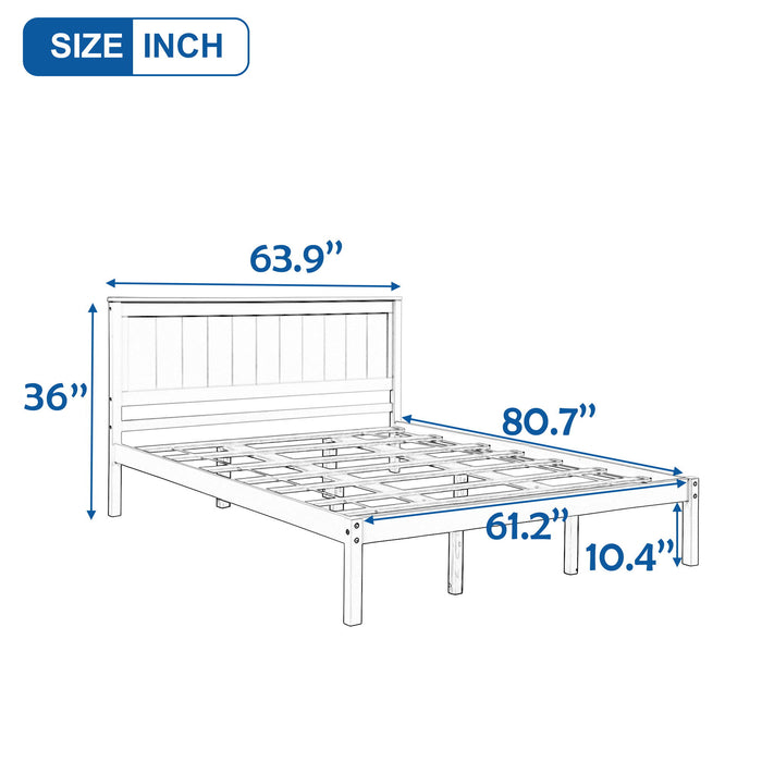 Platform Bed Frame With Headboard, Wood Slat Support, No Box Spring Needed, Queen, Espresso