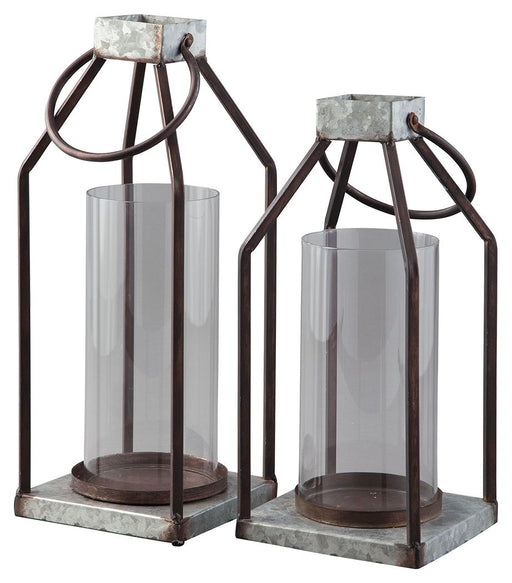 Diedrick - Gray / Black - Lantern Set (Set of 2) Unique Piece Furniture