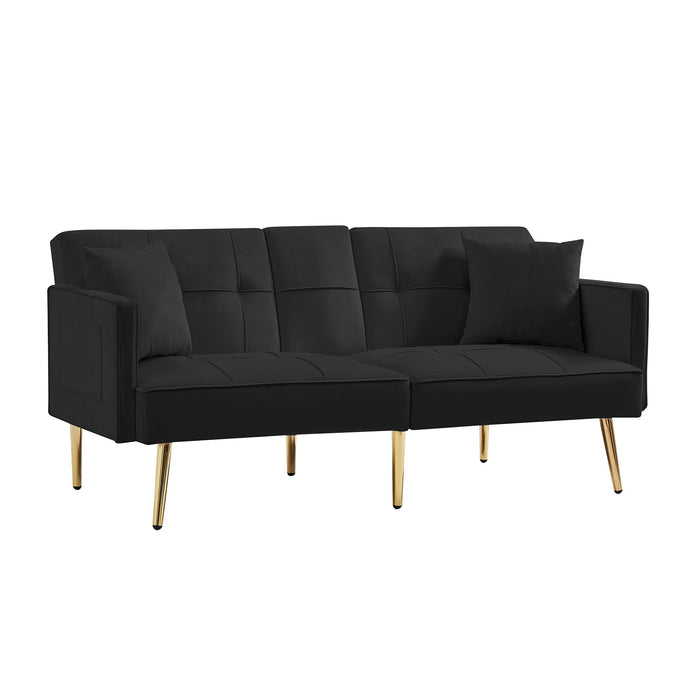 Velvet Sofa Bed - Black