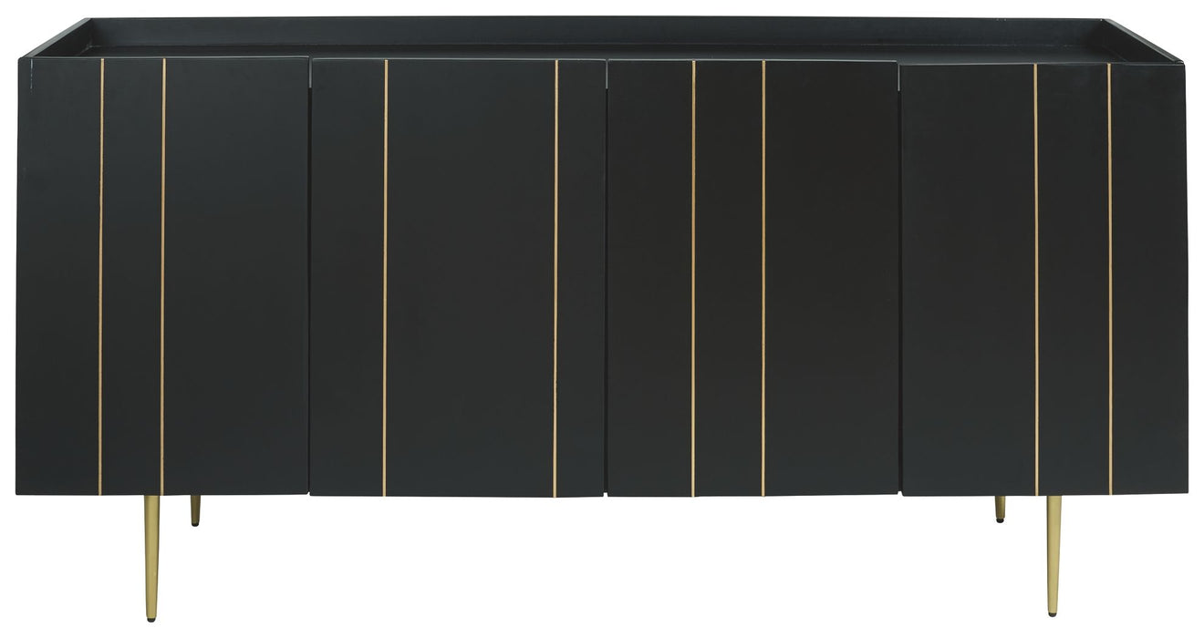 Brentburn - Black / Gold Finish - Accent Cabinet The Unique Piece Furniture Furniture Store in Dallas, Ga serving Hiram, Acworth, Powder Creek Crossing, and Powder Springs Area