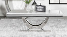 Kerwin - U-Base Rectangle Coffee Table - White And Chrome Unique Piece Furniture