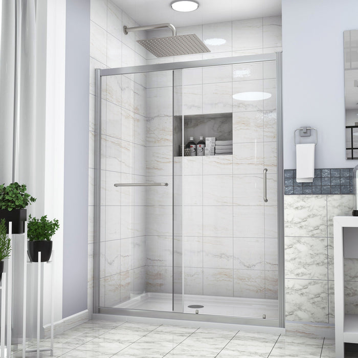 Shower Door 48" X 72" H Single Sliding Bypass Shower Enclosure, Chrome