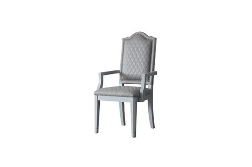 House - Marchese Chair (Set of 2) - Two Tone Gray Fabric & Pearl Gray Finish Unique Piece Furniture