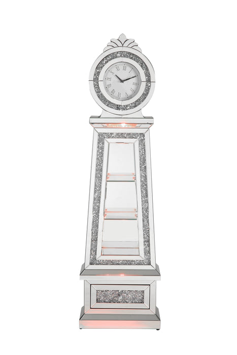 Acme Noralie Grandfather Clock Led Mirrored And Faux Diamonds