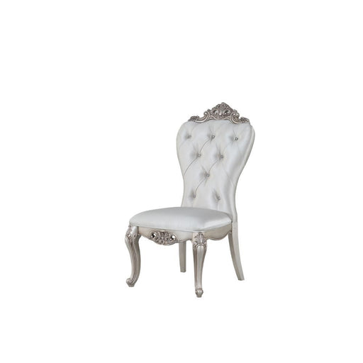Gorsedd - Side Chair (Set of 2) - Cream Fabric & Antique White Unique Piece Furniture
