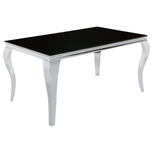 Carone - Rectangular Dining Table - Chrome And Black Unique Piece Furniture