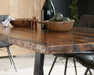 Ditman - Live Edge Dining Table - Gray Sheesham And Black Unique Piece Furniture