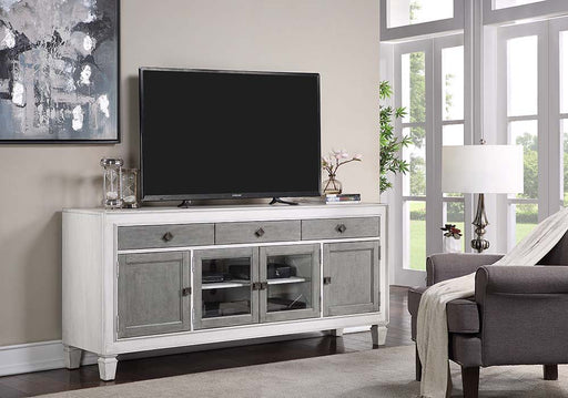 Katia - TV Stand - Rustic Gray & White Finish Unique Piece Furniture