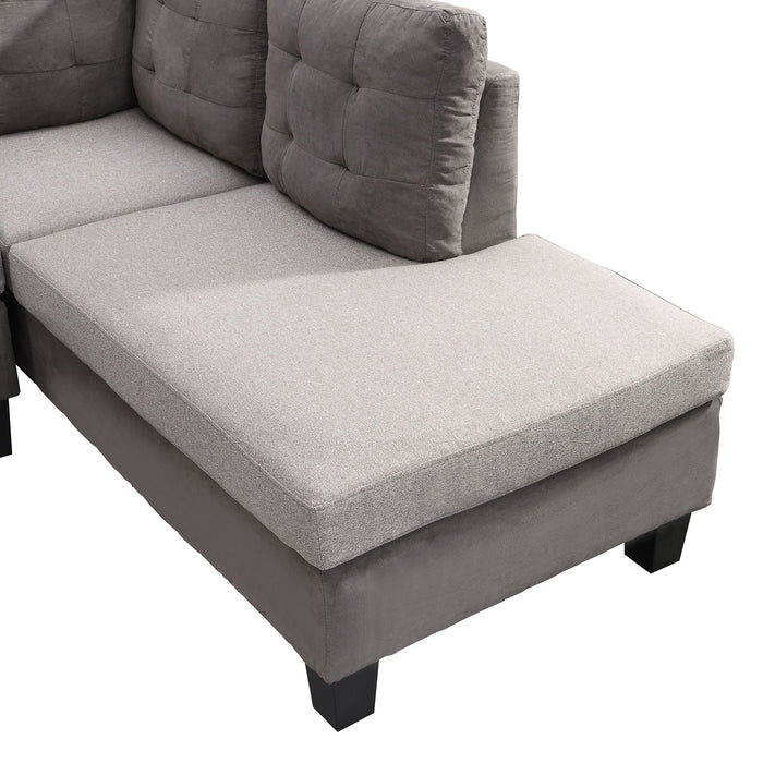 Sofa Set For With Chaise Lounge And Storage Ottoman Gray