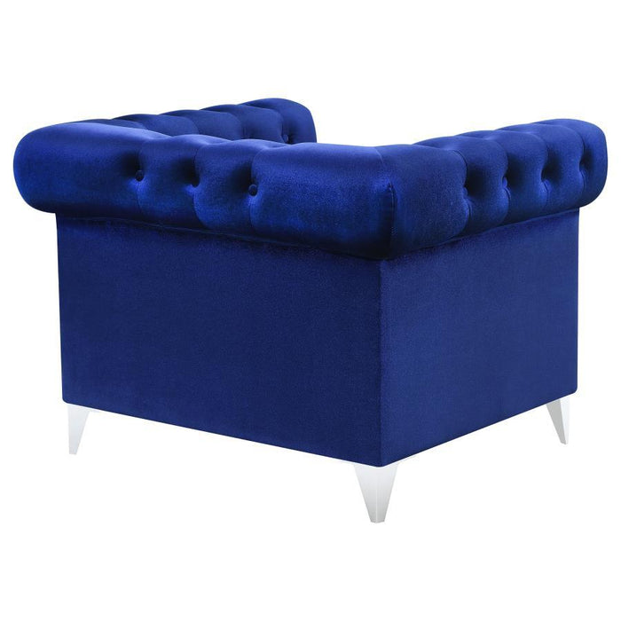 Bleker - Tufted Tuxedo Arm Chair - Blue Unique Piece Furniture