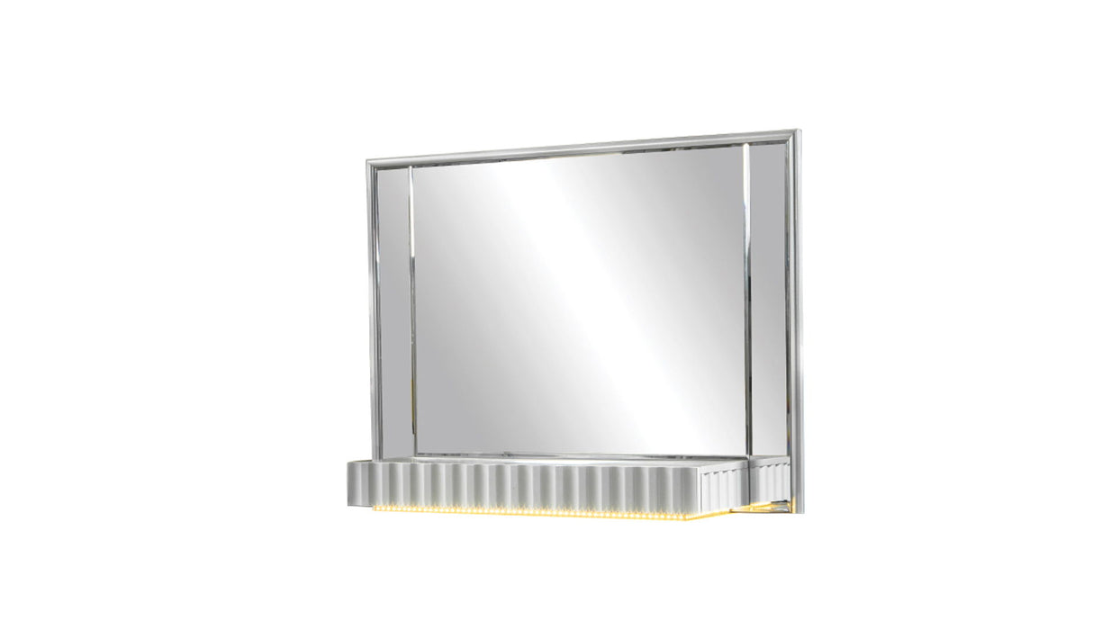 Da Vinci Modern Style Mirror Made With Wood In Gray