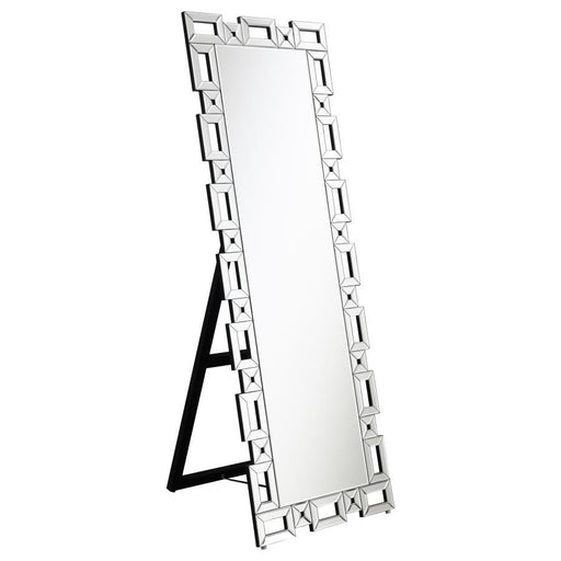 Tavin - Geometric Frame Cheval Mirror Unique Piece Furniture