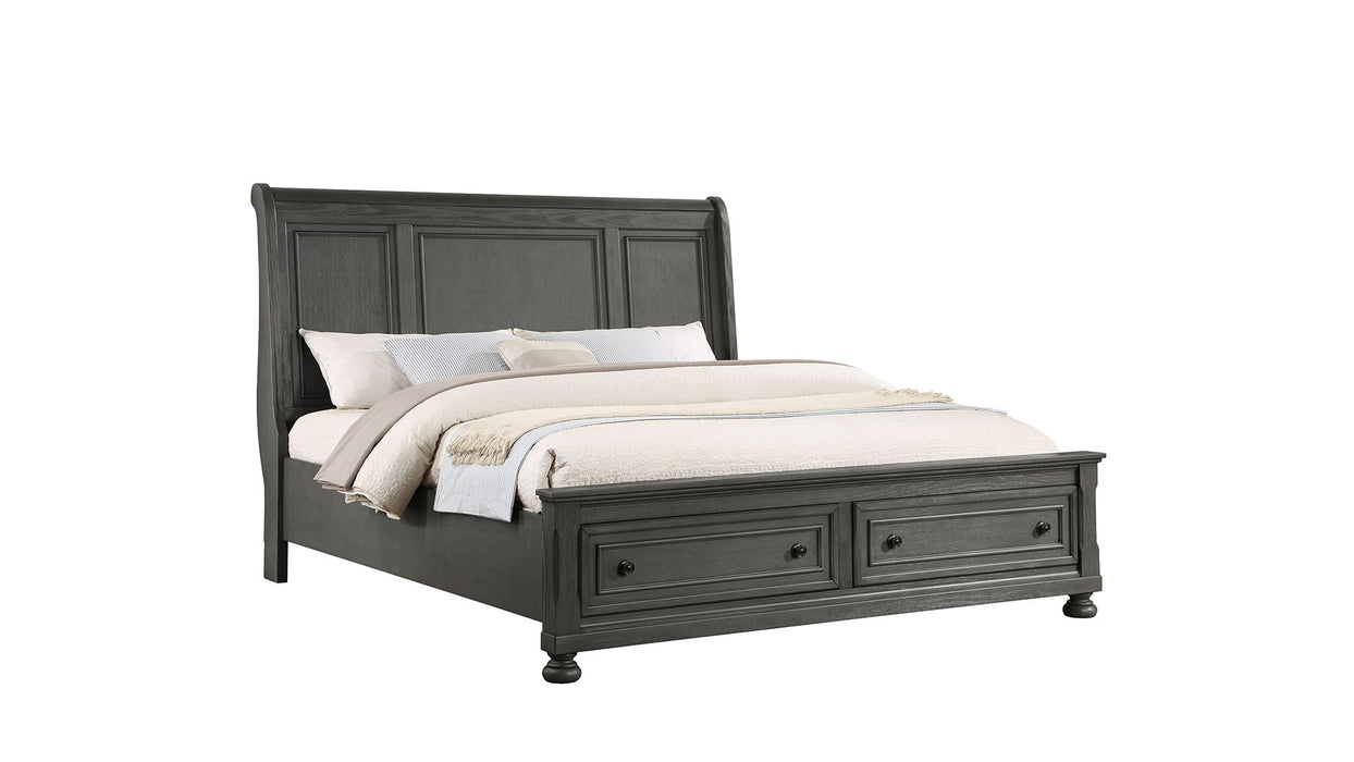 Jackson Modern Style 5 Piece Queen Bedroom Set Made With Wood & Rustic Gray Finish