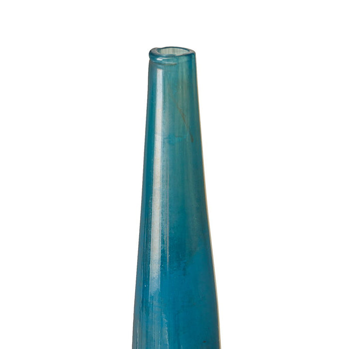 Blue And Bronze Decorative Glass Vases 3 Piece Set