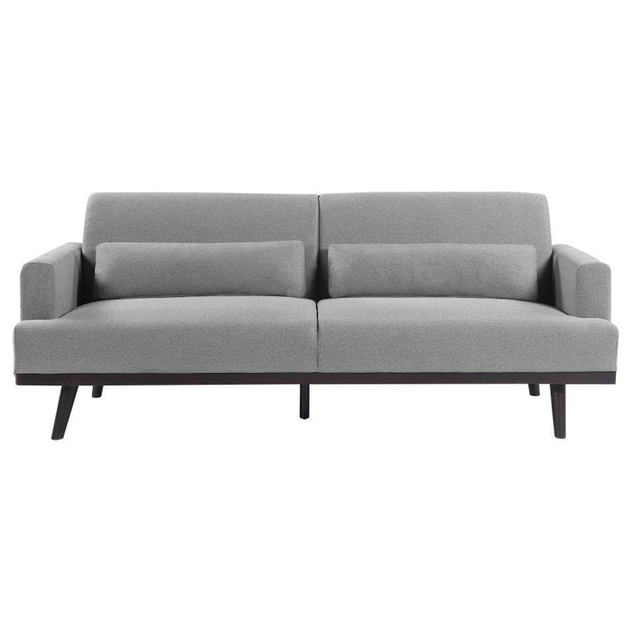 Blake - Upholstered Sofa With Track Arms - Sharkskin And Dark Brown Unique Piece Furniture