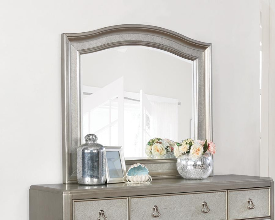 Bling Game - Arched Dresser Mirror - Metallic Platinum Unique Piece Furniture