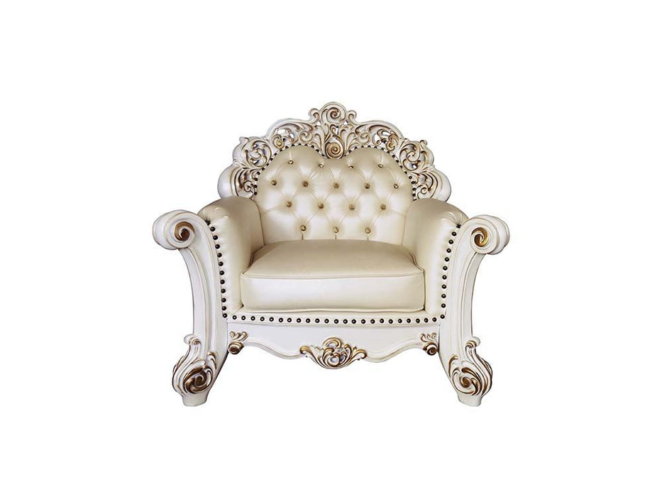 Vendom - Chair - Champagne PU & Antique Pearl Finsih Unique Piece Furniture