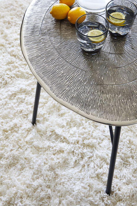 Laverford - Chrome / Black - Round End Table Unique Piece Furniture