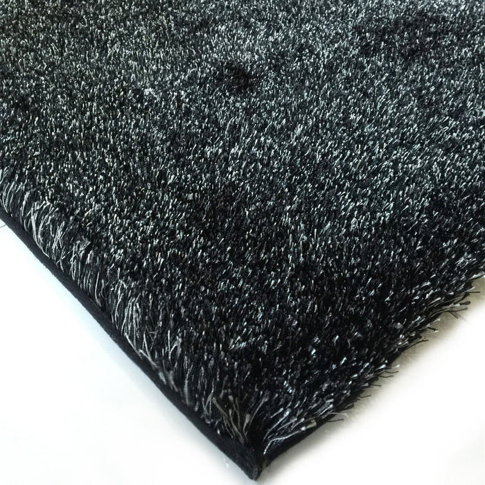 Fuzzy Shaggy Hand Tufted Area Rug In Black