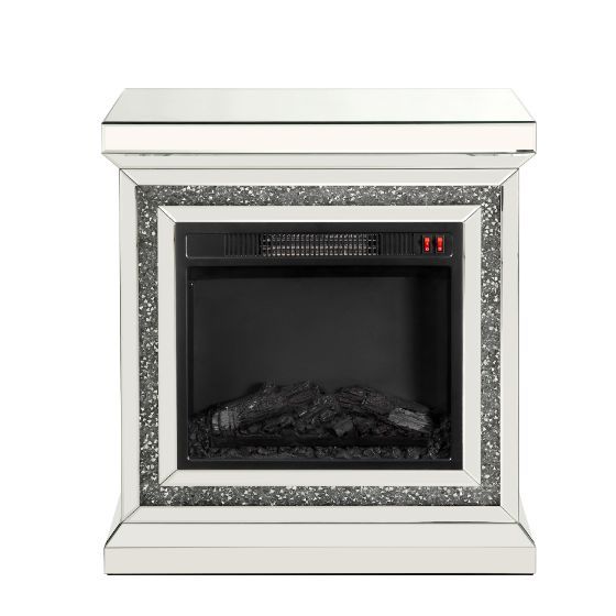 Noralie - Fireplace - Mirrored & Faux Diamonds - 32" Unique Piece Furniture
