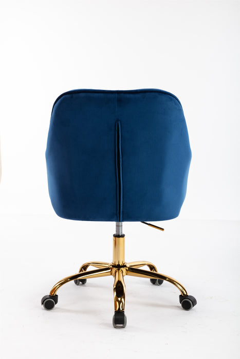 Coolmore Velvet Swivel Shell Chair For Living Room, Office Chair, Modern Leisure Arm Chair Navy