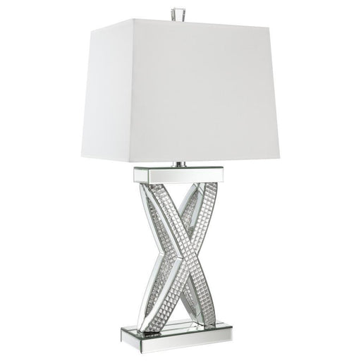 Dominick - Table Lamp With Rectange Shade - White And Mirror Unique Piece Furniture