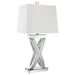 Dominick - Table Lamp With Rectange Shade - White And Mirror Unique Piece Furniture