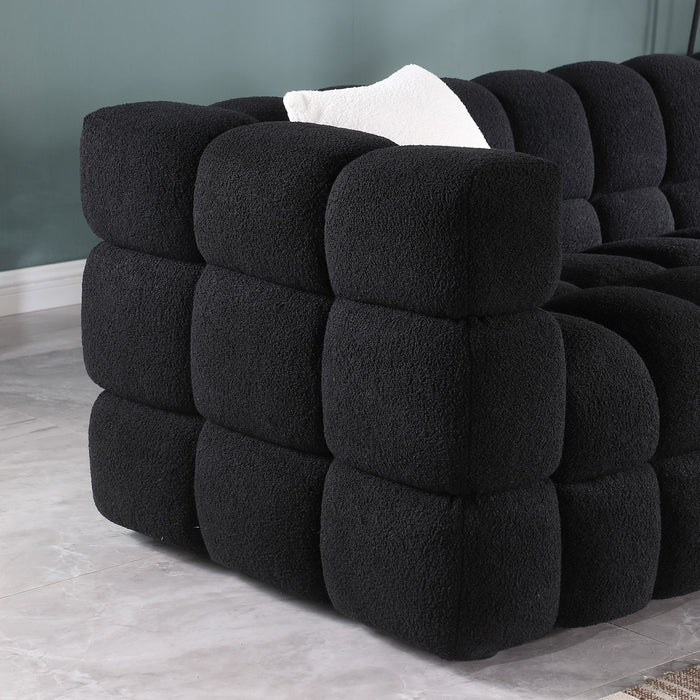 Human Body Structure For Usa People, Marshmallow Sofa, 3 Seater - Black